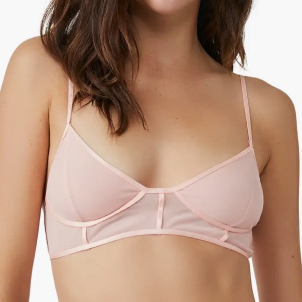 NWOT Intimately Free People Pink Frosting Moonlight Mesh Bra
